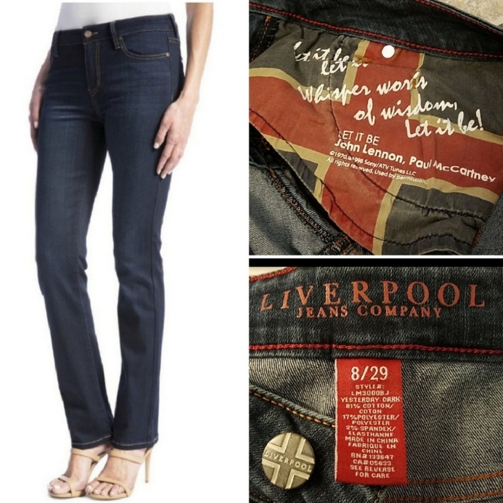 Liverpool Sadie Straight "Let It Be" Jeans Sz 8